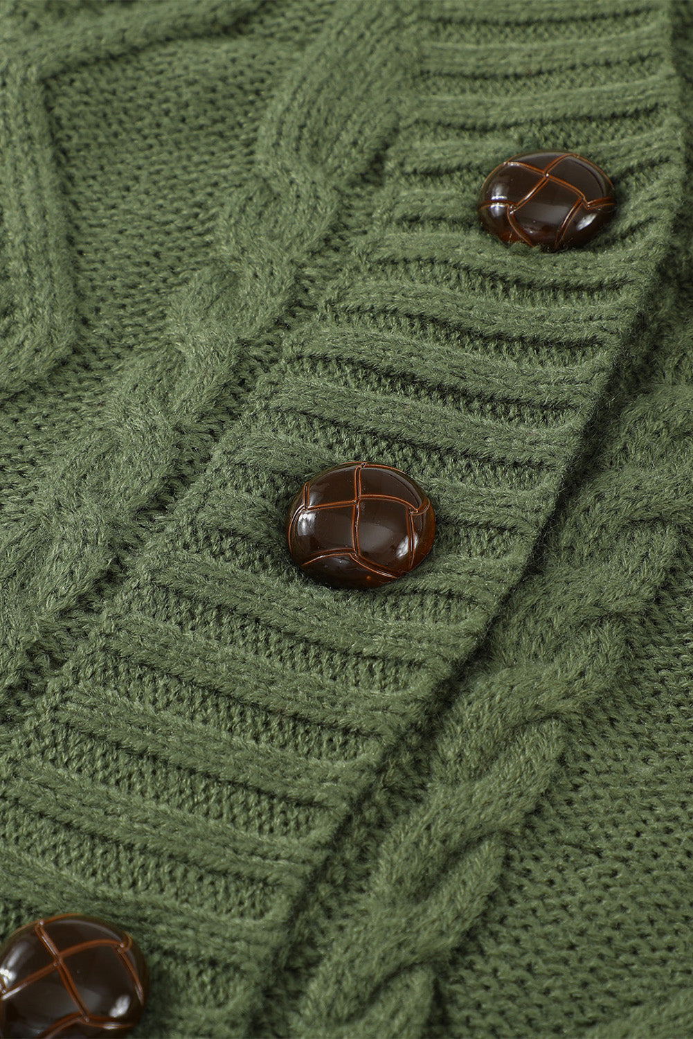 Green Front Pocket and Buttons Closure Cardigan Sweaters & Cardigans JT's Designer Fashion