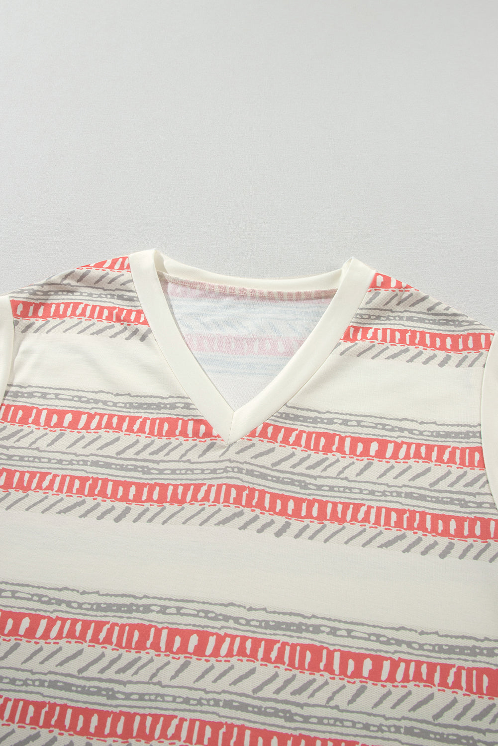 Beige Western Striped Print Casual Tank 2pcs Outfit Short Sets JT's Designer Fashion