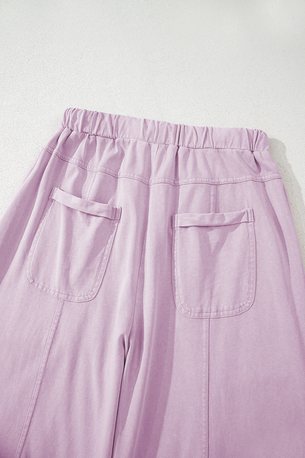 Pink Mineral Wash Exposed Seam Drawstring High Waist Wide Leg Cargo Pants Casual Shorts JT's Designer Fashion