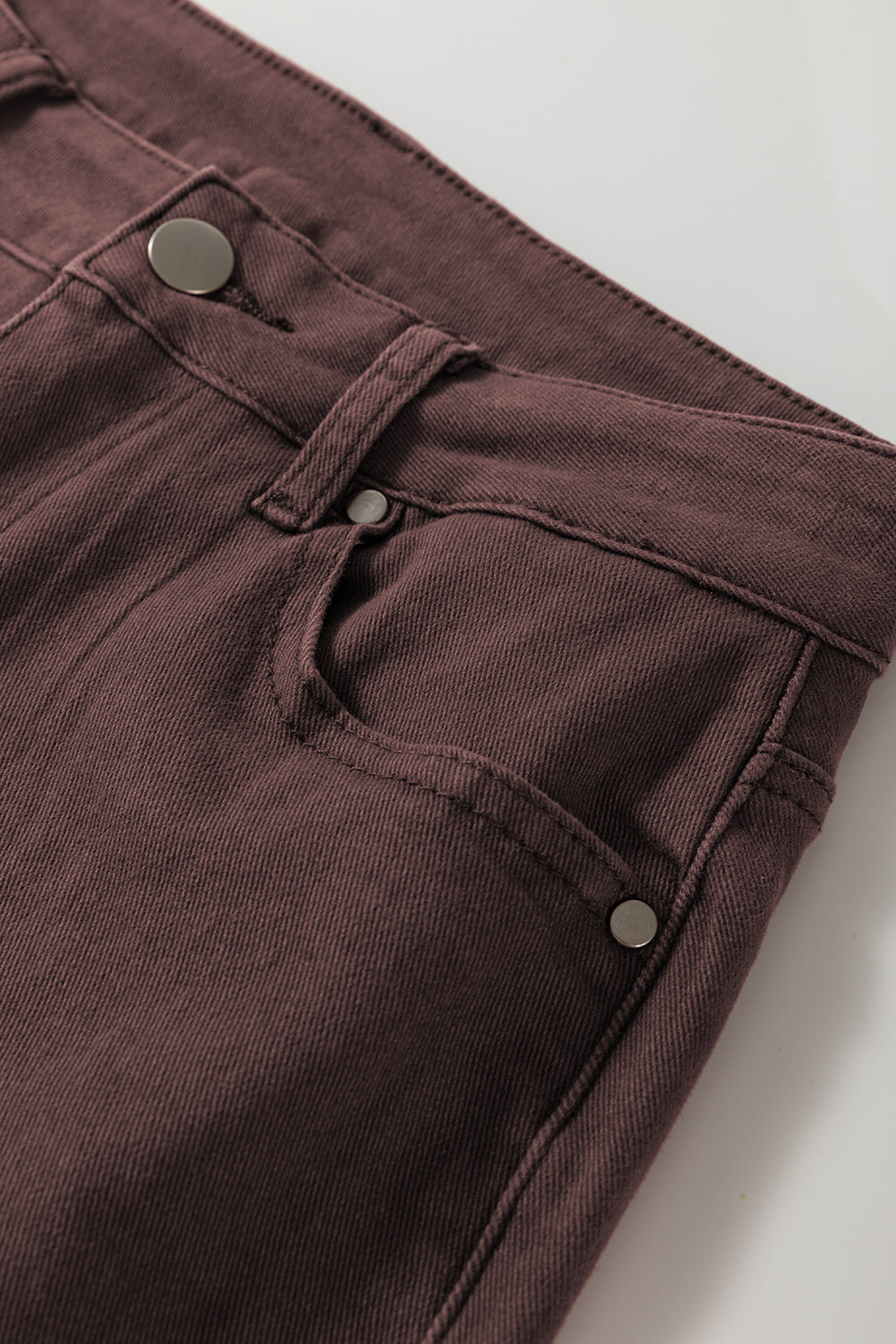 Coffee Loose Straight High Waist Solid Color Jeans Jeans JT's Designer Fashion