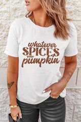 White Whatever Spices Your Pumpkin Graphic Tee Graphic Tees JT's Designer Fashion