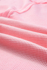 Light Pink Waffle Knit Oversize Tee and Shorts Set Short Sets JT's Designer Fashion