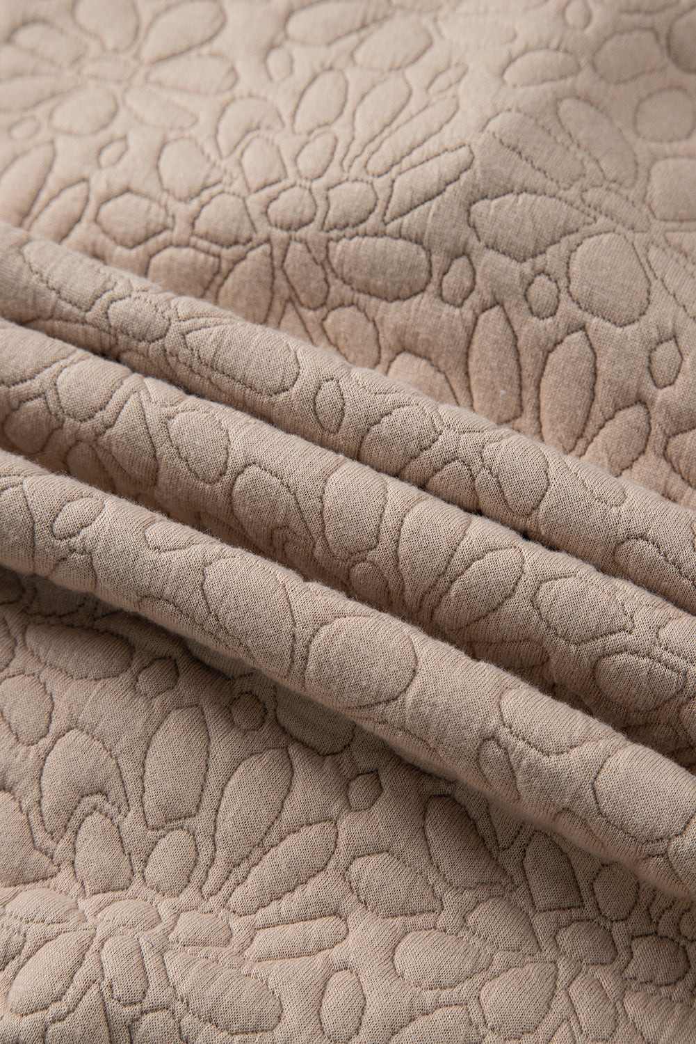 Light French Beige Floral Quilted Jacket Jackets JT's Designer Fashion