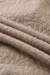 Light French Beige Floral Quilted Jacket Jackets JT's Designer Fashion