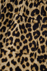 Brown Leopard Print Bow Tie Drawstring Elastic Waist Loose High Waist Pants Pants & Culotte JT's Designer Fashion