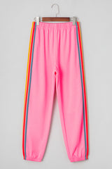 Pink Counting Rainbows High Waist Sweatpants Pants & Culotte JT's Designer Fashion