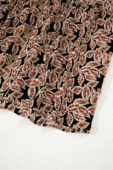 Brown Floral Smocked Bodice High Waist Flowy Sun Dress Floral Dresses JT's Designer Fashion