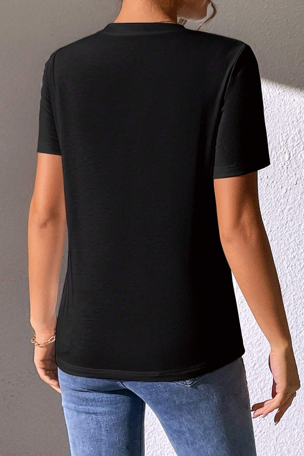 Black Valentine Two Tone Sequined Heart Shaped Graphic T Shirt Graphic Tees JT's Designer Fashion