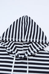 Stripe Kangaroo Pocket Drawstring Hoodie Sweatshirts & Hoodies JT's Designer Fashion