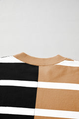 Light French Beige Colorblock Oversized Sweater Sweaters JT's Designer Fashion