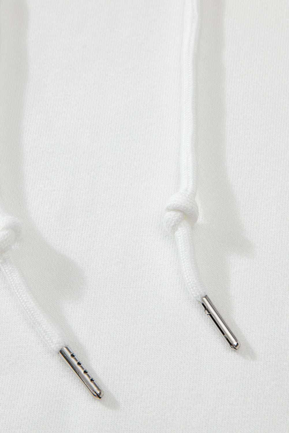 White Fleece Lined Kangaroo Pocket Drawstring Chunky Hoodie Sweatshirts & Hoodies JT's Designer Fashion