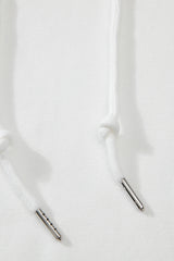 White Fleece Lined Kangaroo Pocket Drawstring Chunky Hoodie Sweatshirts & Hoodies JT's Designer Fashion