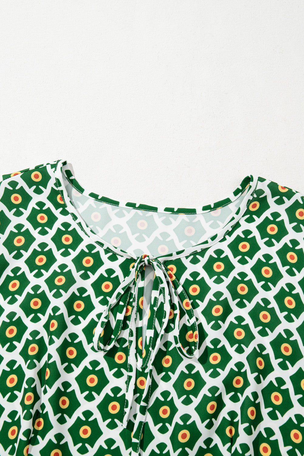 Green Geometric Floral Print Half Sleeve Plus Size Maxi Dress Plus Size Maxi Dresses JT's Designer Fashion