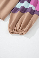 Dune Flower Patchwork Raglan Sleeve Exposed Seam Oversized Top Long Sleeve Tops JT's Designer Fashion