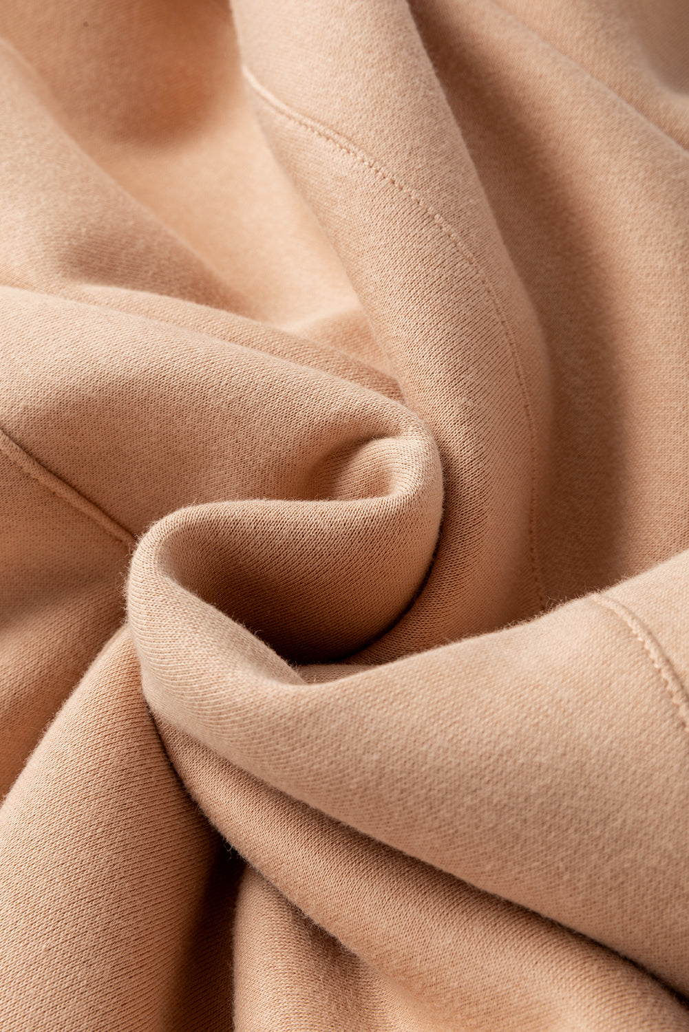 Light French Beige Drawstring Turtleneck Dolman Sleeve Sweatshirt Sweatshirts & Hoodies JT's Designer Fashion