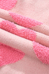 Light Pink Valentine's Day Heart Jacquard Knit Sweater Sweaters JT's Designer Fashion