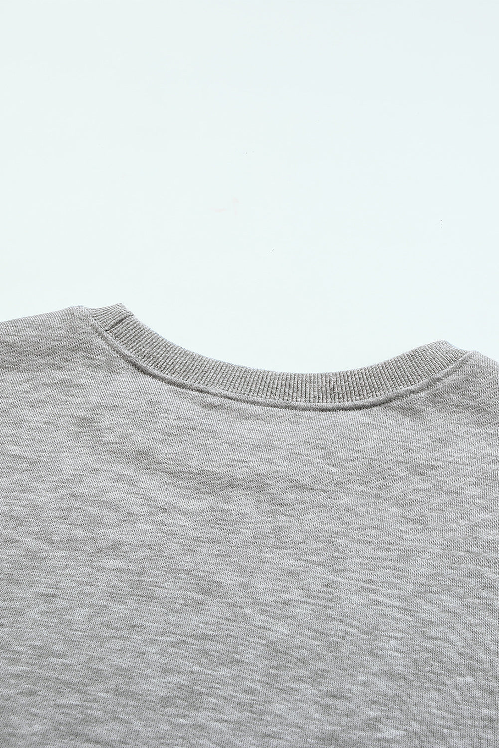 Gray Plain Crew Neck Pullover Sweatshirt Sweatshirts & Hoodies JT's Designer Fashion