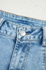 Beau Blue Flower Patched Light Wash Cropped High Waist Jeans Jeans JT's Designer Fashion