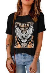 Black Vintage NASHVILLE 1982 Music City Graphic Tee Graphic Tees JT's Designer Fashion