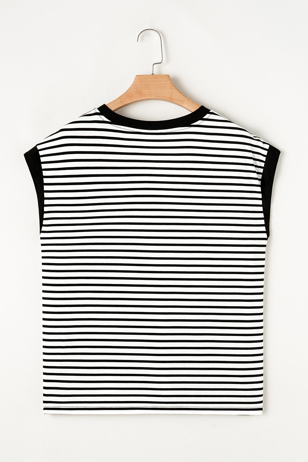 Black Stripe Sequined Lobster Patched Pocket Casual Tank Top Graphic Tees JT's Designer Fashion