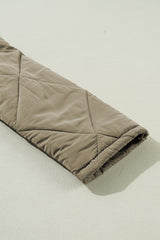 Jungle Green Teddy Collar Flap Pockets Quilted Puffer Jacket Jackets JT's Designer Fashion