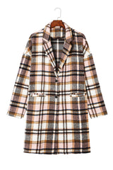 Pink Plaid Button Up Lapel Jacket Plaid Shackets JT's Designer Fashion
