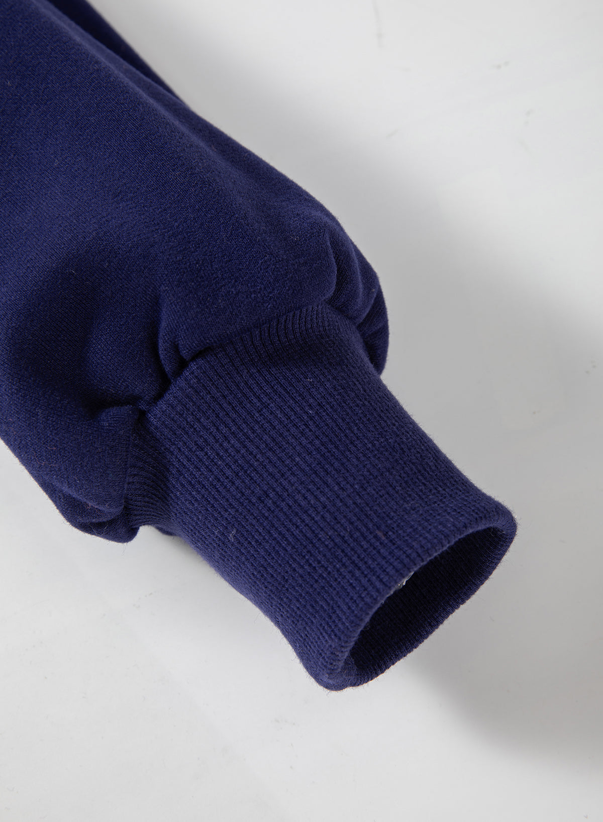 Navy Blue Solid Fleece Lined Drop Shoulder High Low Sweatshirt Sweatshirts & Hoodies JT's Designer Fashion