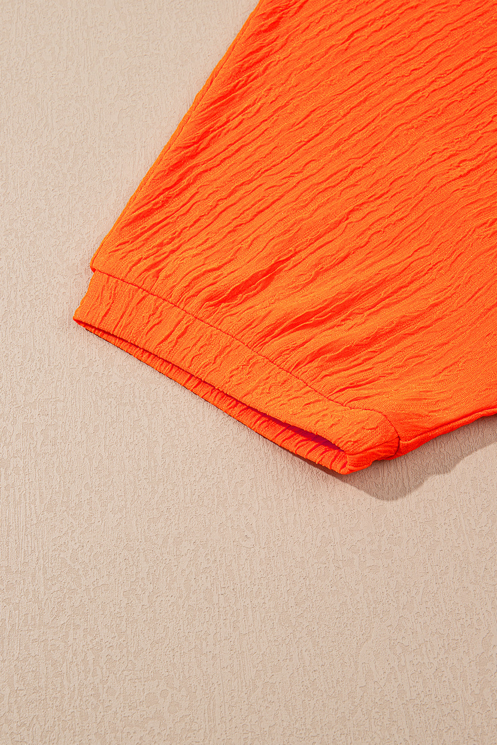 Orange Textured V Neck T Shirt and Shorts Set Short Sets JT's Designer Fashion