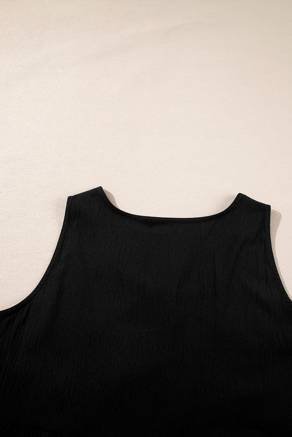 Black Plus Size Sleeveless Button Front Loose Jumpsuit Plus Size Bottoms JT's Designer Fashion