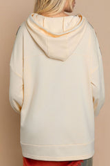 Khaki Plaid Patchwork Kangaroo Pocket Oversized Hoodie Sweatshirts & Hoodies JT's Designer Fashion