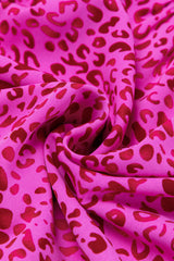 Rose Red Leopard Print Ruffled Trim Tiered Long Dress Maxi Dresses JT's Designer Fashion