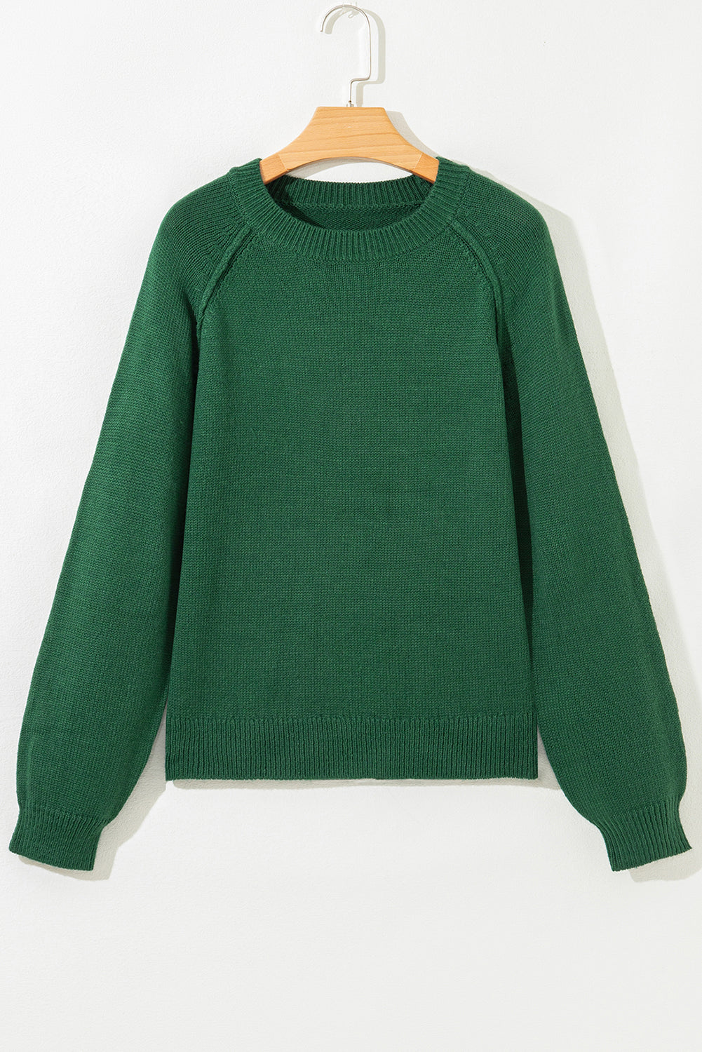 Evergreen Raglan Sleeve Crew Neck Sweater Sweaters JT's Designer Fashion