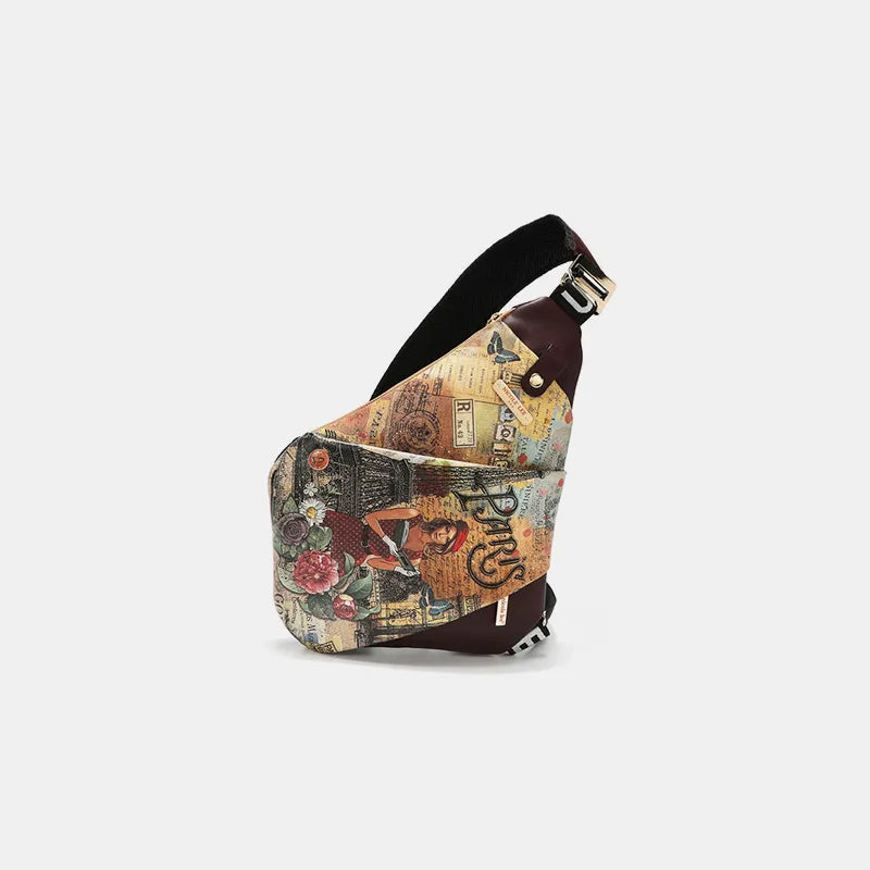 Nicole Lee USA Vegan Leather Leopard & Lip Pattern Crossbody Bag Paris Fashion Week One Size Bags JT's Designer Fashion