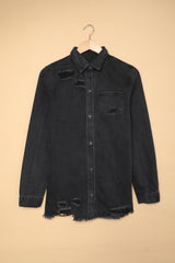 Black Ripped Denim Jacket Denim Jackets JT's Designer Fashion