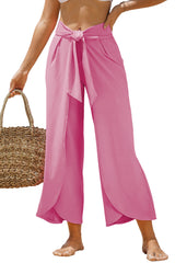 Bonbon Knotted Drop Waist Split Leg Relaxed Pants Pants & Culotte JT's Designer Fashion