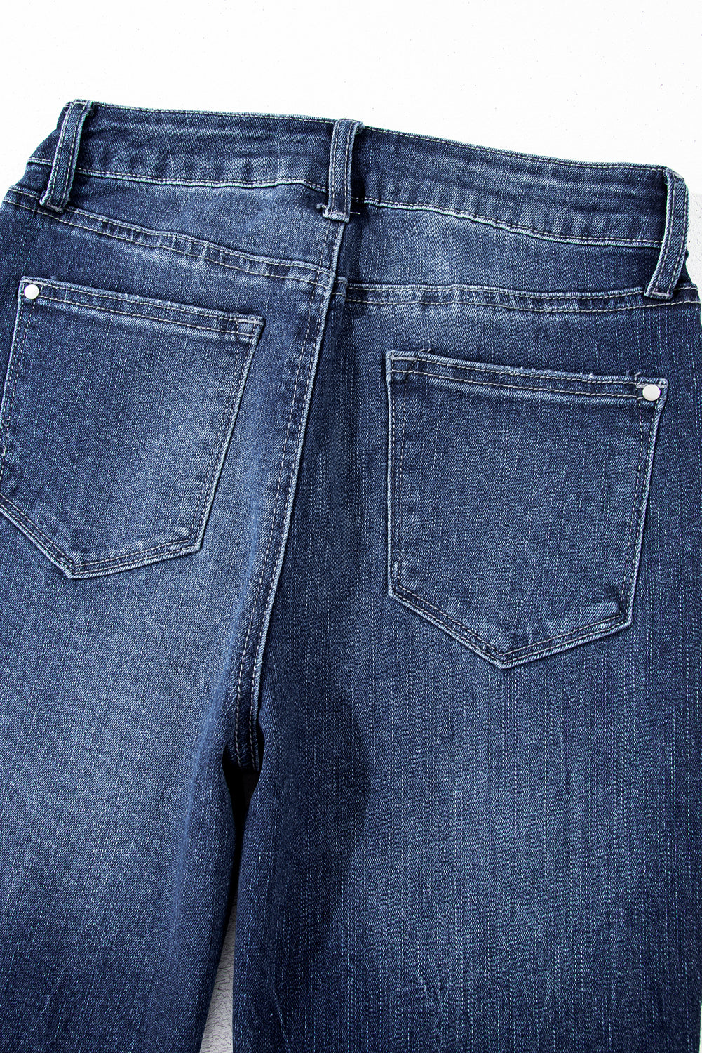 Sail Blue Mineral Wash Raw Hem High Waist Flared Jeans Jeans JT's Designer Fashion