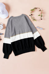 Gray Colorblock V Neck Sweater Sweaters & Cardigans JT's Designer Fashion