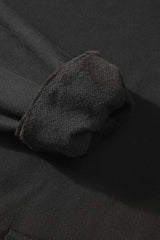 Black Fleece Lined Kangaroo Pocket Drawstring Chunky Hoodie Sweatshirts & Hoodies JT's Designer Fashion