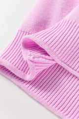 Pink Raw Edge Ribbed Detail Drop Shoulder Sweater Sweaters JT's Designer Fashion