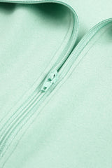 Green Zip Front Pocketed Pullover Sweatshirt Sweatshirts & Hoodies JT's Designer Fashion