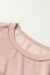 Printed Floral Contrast Colorblock Ribbed Top Long Sleeve Tops JT's Designer Fashion