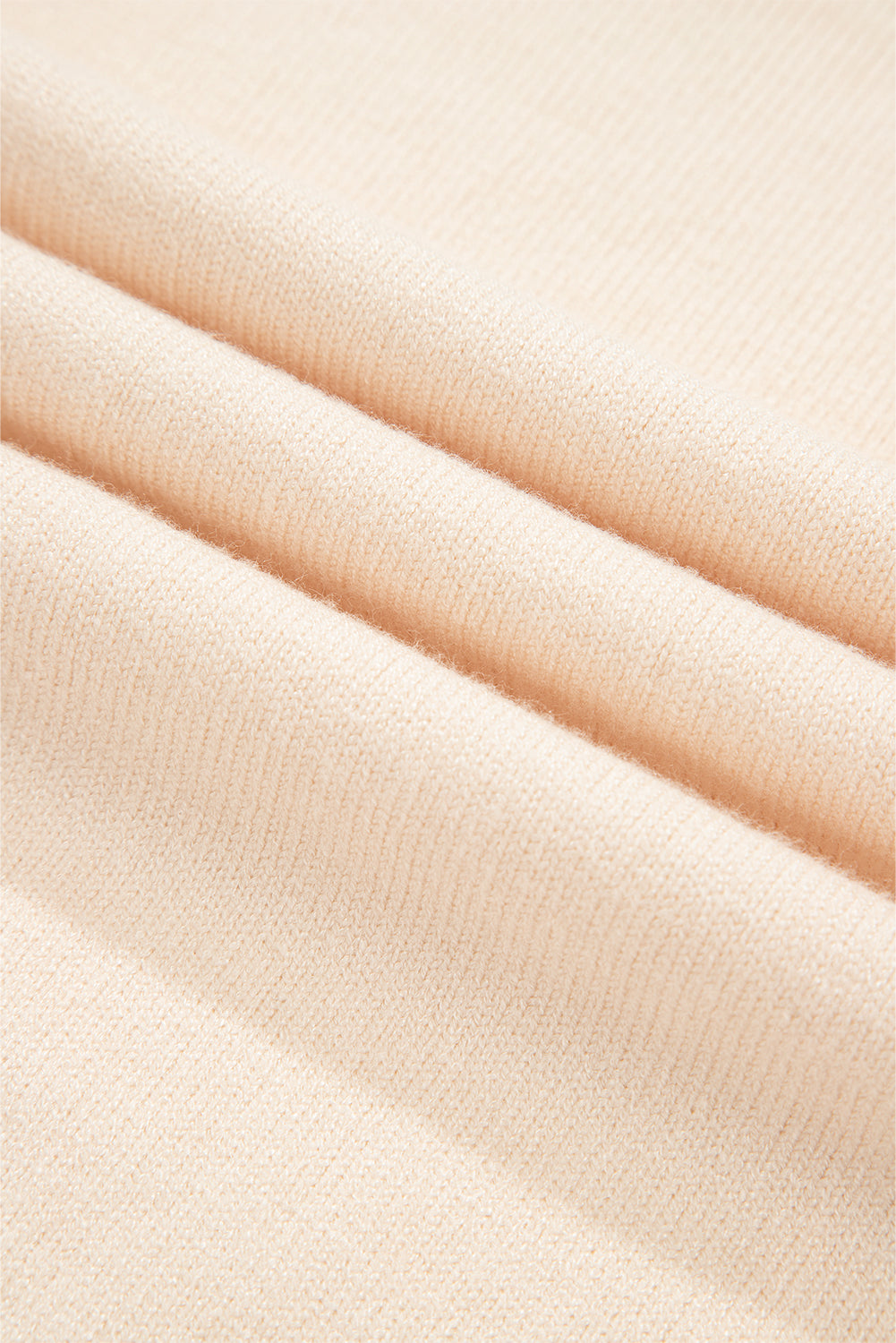 Beige Cable Texture Bohemian Ruffle Hem Patchwork Sweater Sweaters JT's Designer Fashion