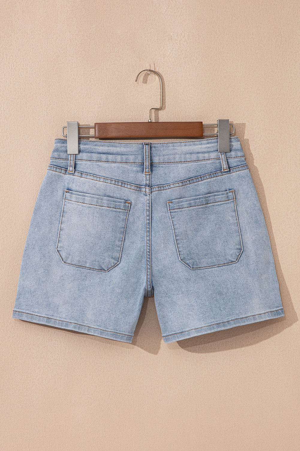Beau Blue Light Wash High Rise Denim Shorts Denim Shorts JT's Designer Fashion