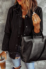 Black Ripped Denim Jacket Denim Jackets JT's Designer Fashion