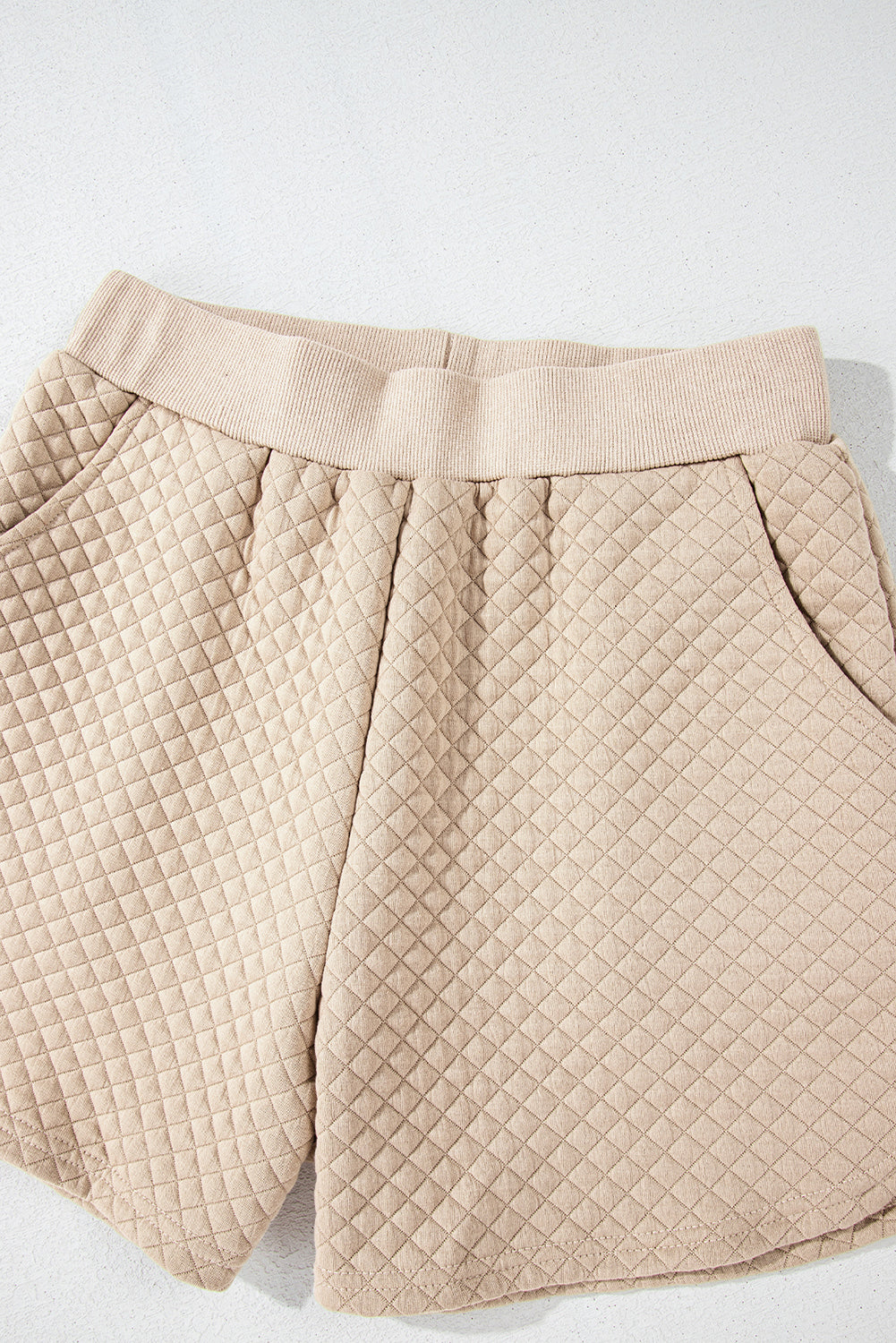 Parchment Solid Color Quilted Long Sleeve Top and Shorts Set Short Sets JT's Designer Fashion