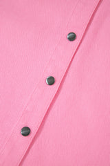 Bonbon Pearl Beaded Raw Hem Button Up Denim Jacket Denim Jackets JT's Designer Fashion