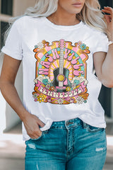 White NASHIVILLE Guitar Graphic Country Music T Shirt Graphic Tees JT's Designer Fashion