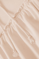 Beige Frill Exposed Seam Cowl Neck Oversized Sweatshirt Sweatshirts & Hoodies JT's Designer Fashion