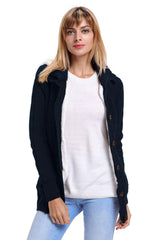 Navy Blue Long Sleeve Button-up Hooded Cardigans Sweaters & Cardigans JT's Designer Fashion