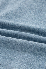 Myosotis Scallop Trim Collar Patched Pocket Button Up Denim Jacket Denim Jackets JT's Designer Fashion